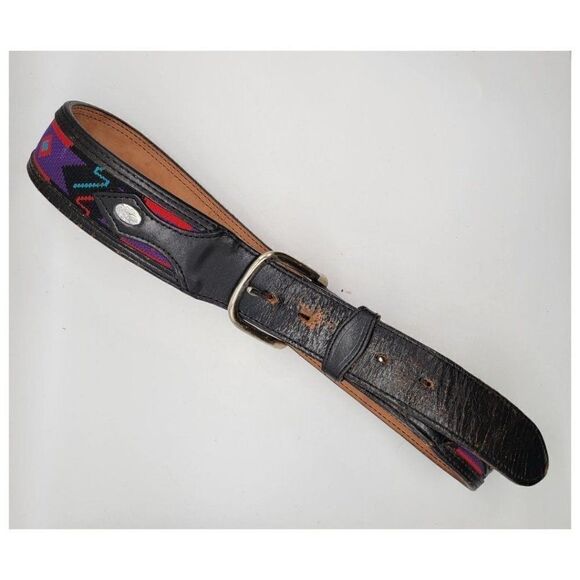 Vintage 1990\'s Circle Y Western Leather and Embroidery Belt main image 7